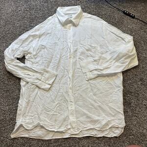 COS Men's Relaxed Button Shirt Size M/L In White